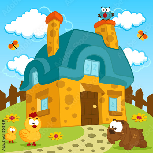 house and cute pets