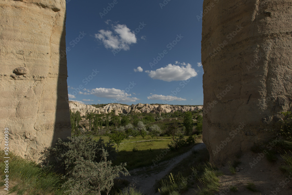 famous cave house city at Cappadocia Turkey