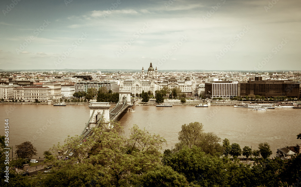 Budapest cityscape over Danube