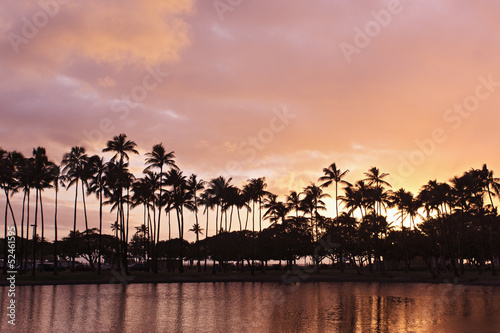 Hawaiian pink sunset