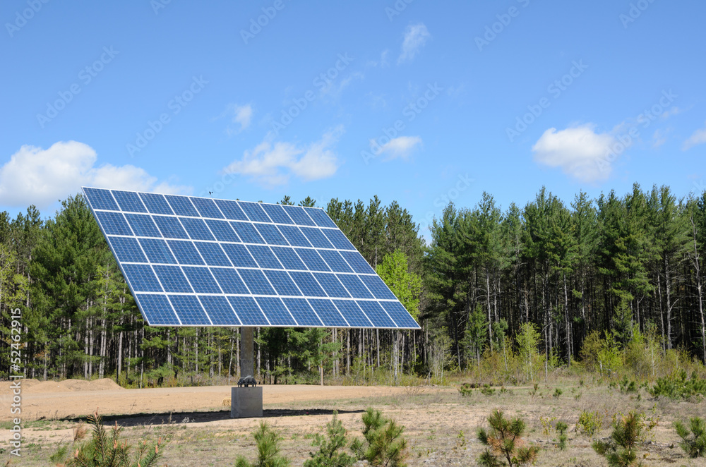 solar panel in rural setting