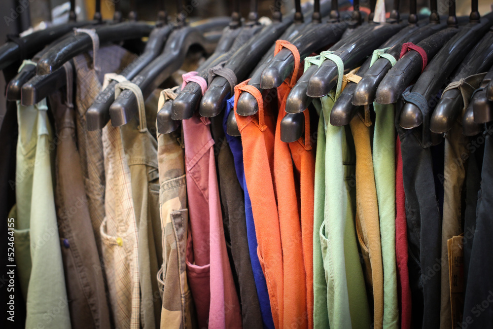Close up hang shirts and cloths Close up hang shirts and cloths