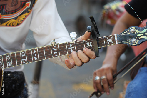 Close up guitar cowboy