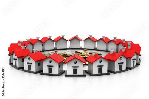 Houses circle.(home choice concept).