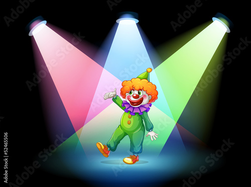 A clown under the spotlights