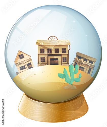 Wooden houses inside a dome