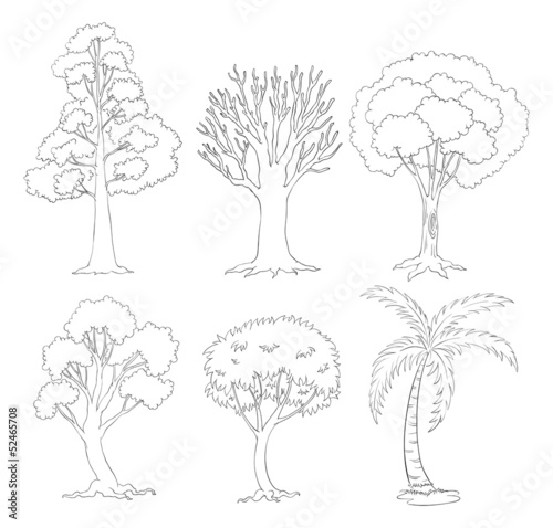 A doodle set of trees