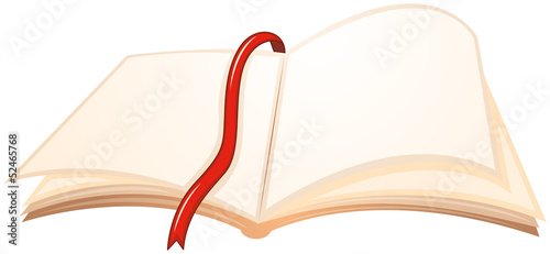 An empty book with a red bookmark
