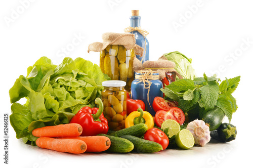 Composition with assorted organic vegetables isolated on white