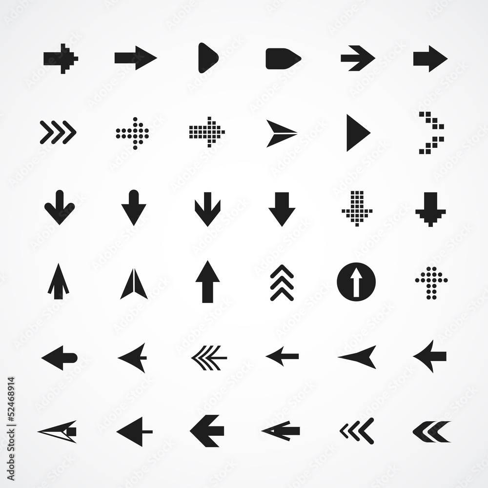 Arrow sign silhouettes collection Arrow sign silhouettes collection