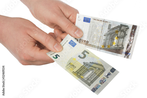 5 Euro banknote, old and new photo