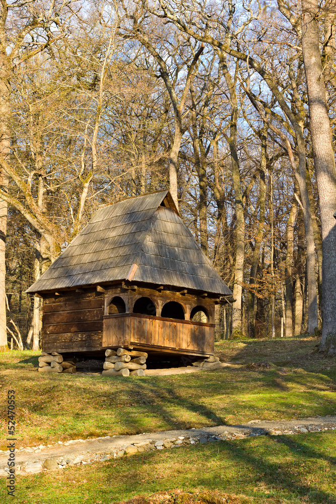 Fototapeta Little wooden house in the forest