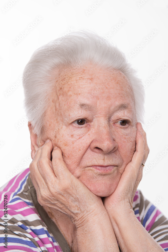 Portrait of old sad woman Portrait of old sad woman