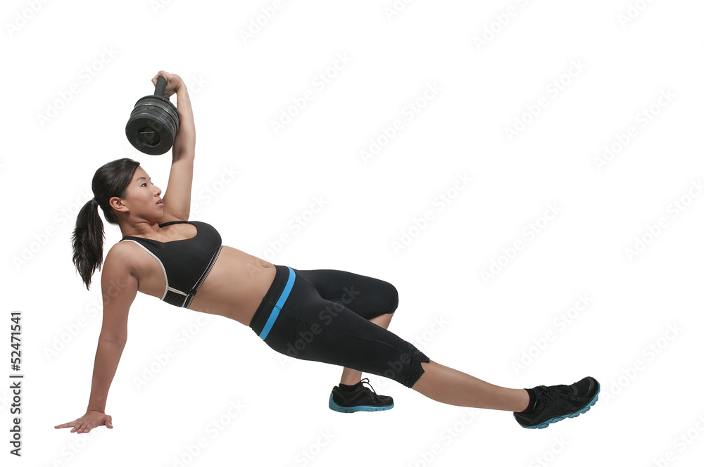 Asian Woman Working with Weights Asian Woman Working with Weights