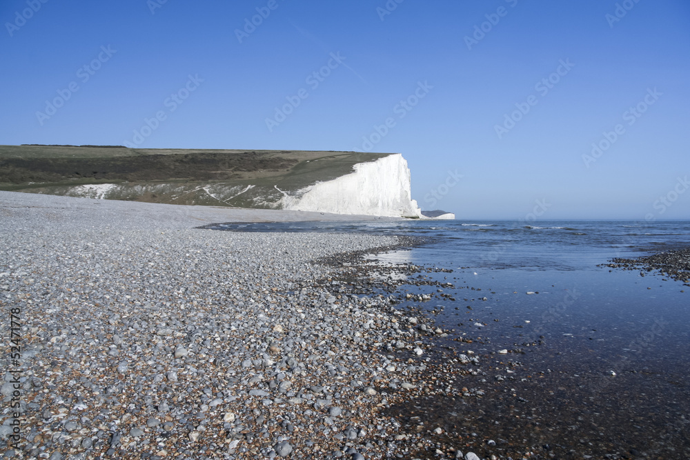 seven sisters chalk cliffs pebble beach