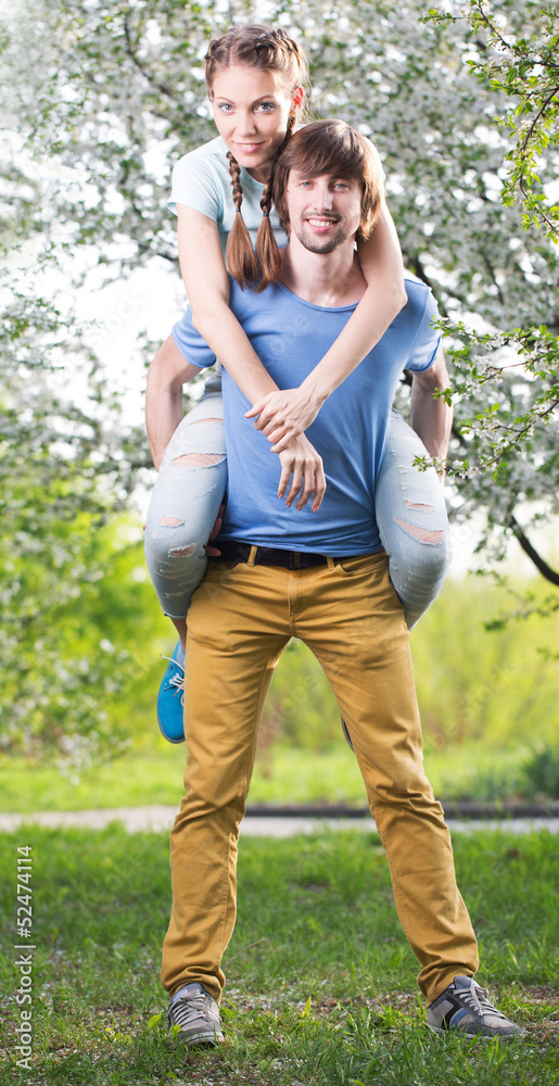 Young attractive couple together outdoors Young attractive couple together outdoors