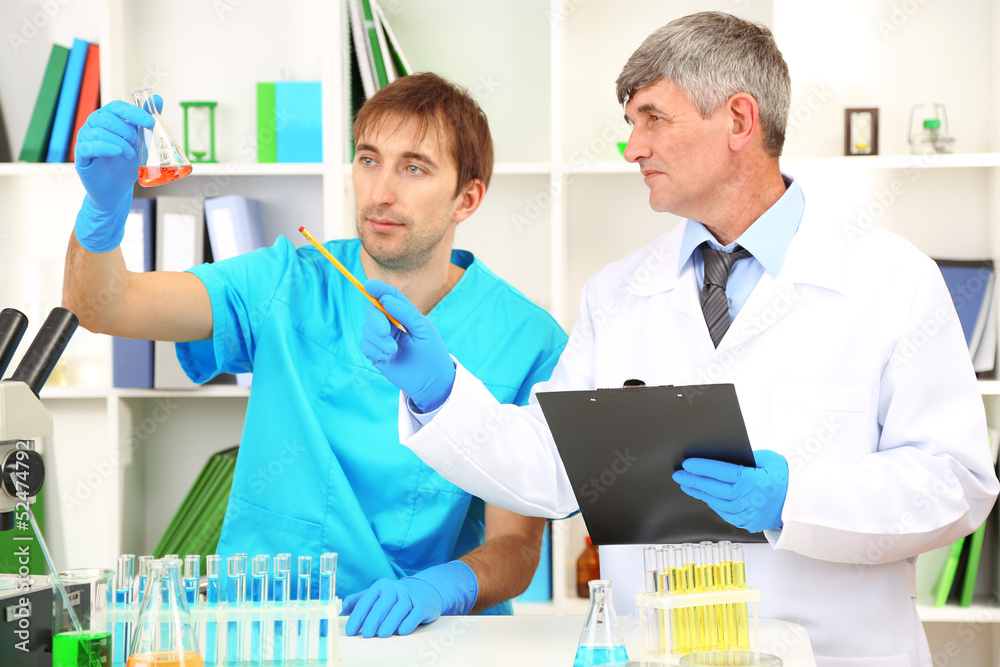 Physician and assayer during research on room background Physician and assayer during research on room background