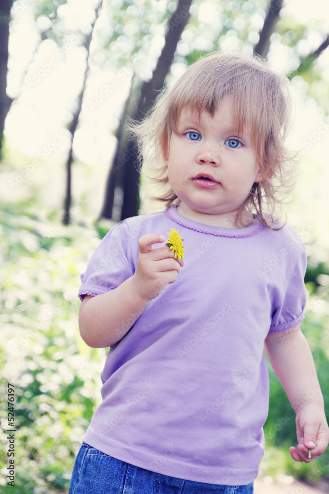 Little girl with dandelion Little girl with dandelion
