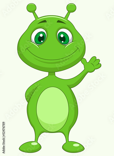 Cute green alien cartoon