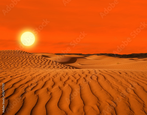 Desert of North Africa, sandy barkhans photo