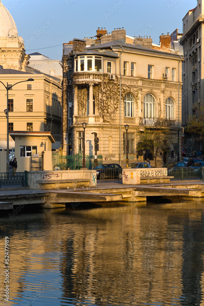 Dambovita riverside architecture in Bucharest