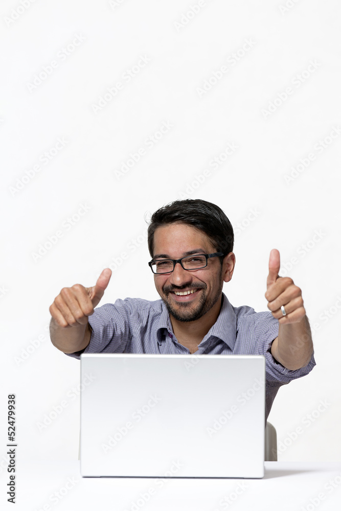Young asian indian with laptop Young asian indian with laptop