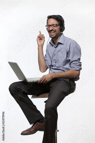 Young asian indian with laptop