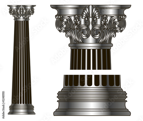old-style greece column. eps10 vector illustration
