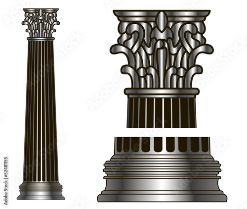 old-style greece column. eps10 vector illustration