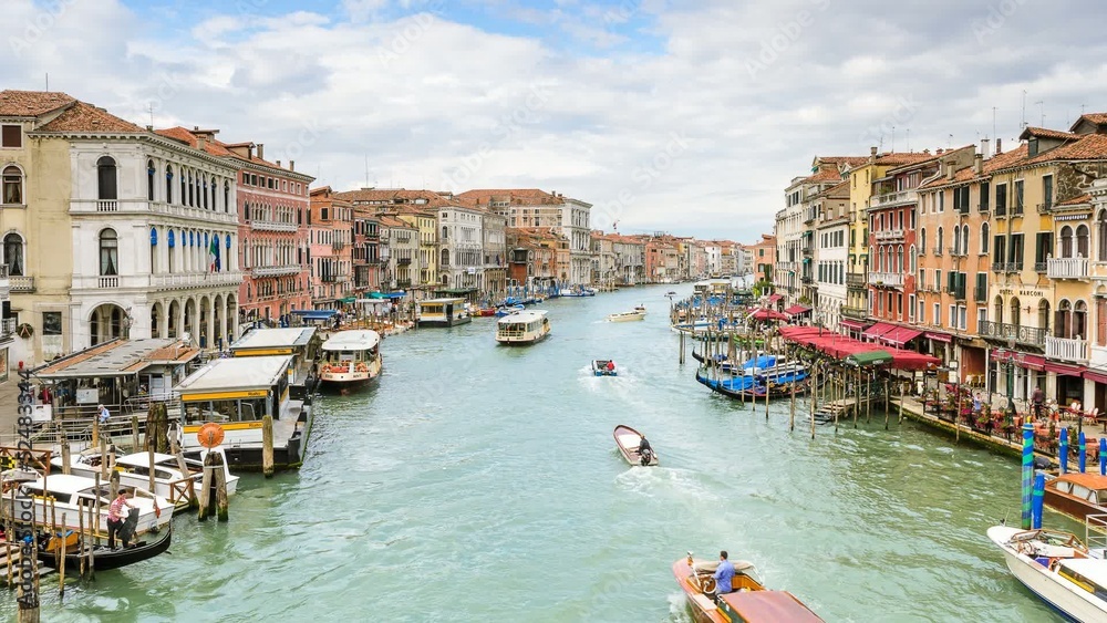 Timelapse video of the Grand Canal in Venice, Italy Timelapse video of the Grand Canal in Venice, Italy