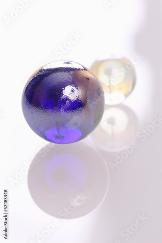 Blue and transparent balls