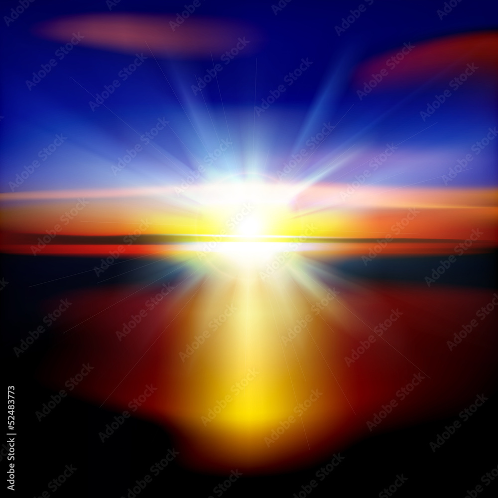 abstract background with sunrise and clouds