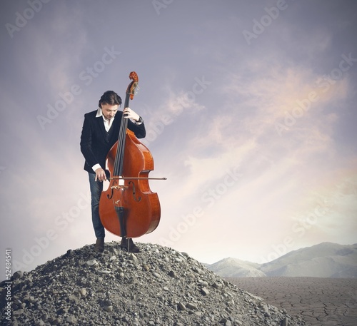 Photography Musician playing bass