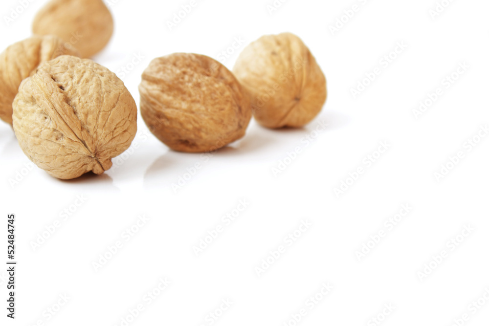 walnuts on a white background walnuts on a white background