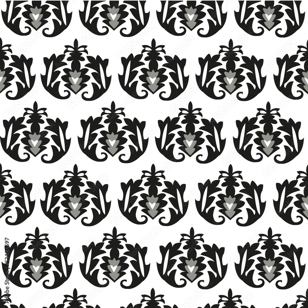 Seamless black flower pattern Seamless black flower pattern