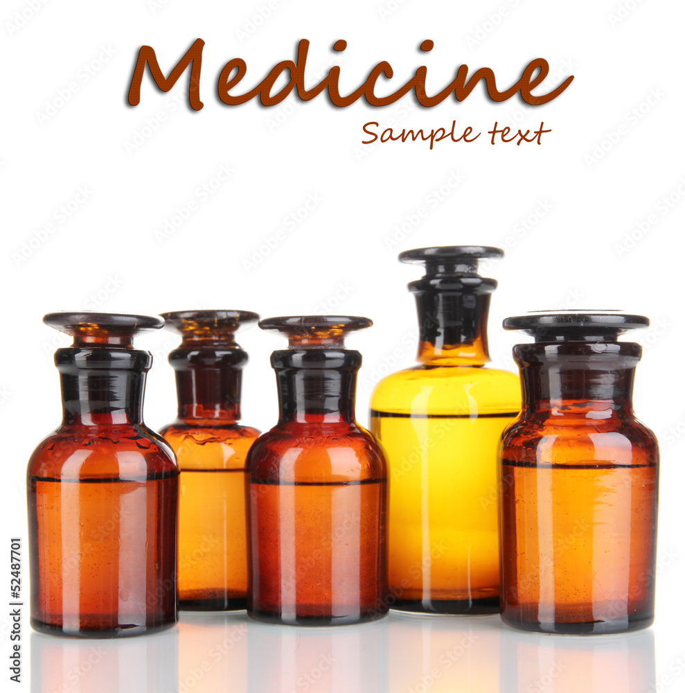 Medicine bottles isolated on white Medicine bottles isolated on white