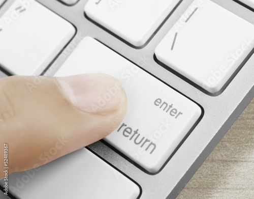  finger on a keyboard