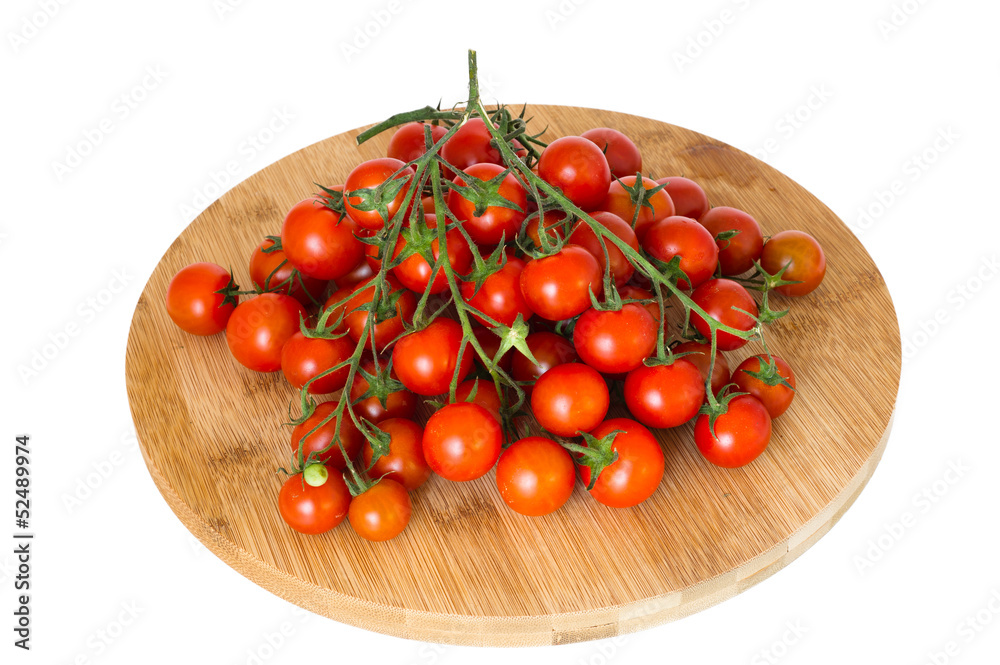Ripe Fresh Cherry Tomatoes on Branch Ripe Fresh Cherry Tomatoes on Branch