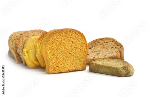 Sliced Cracked Wheat bread on a white background