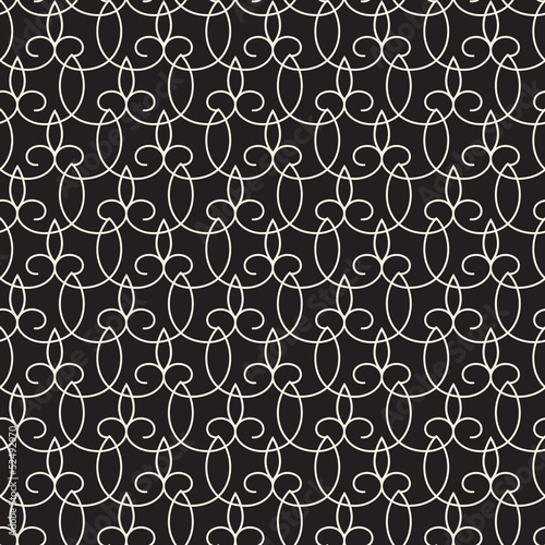 Seamless lace pattern on black, abstract lacy texture