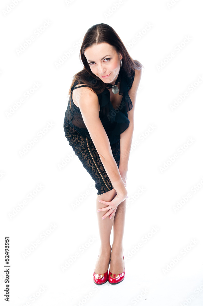 beautiful and young woman on an isolated white background beautiful and young woman on an isolated white background