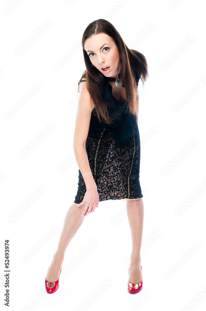 beautiful and young woman on an isolated white background beautiful and young woman on an isolated white background
