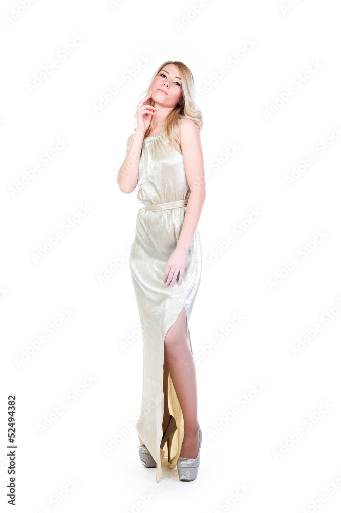 beautiful and young woman on an isolated white background beautiful and young woman on an isolated white background