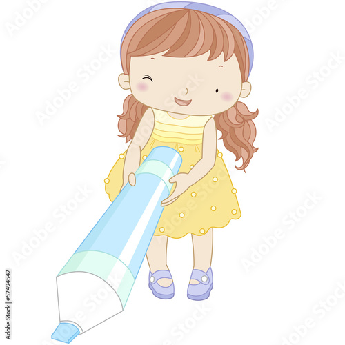 illustration of a girl with marker pen