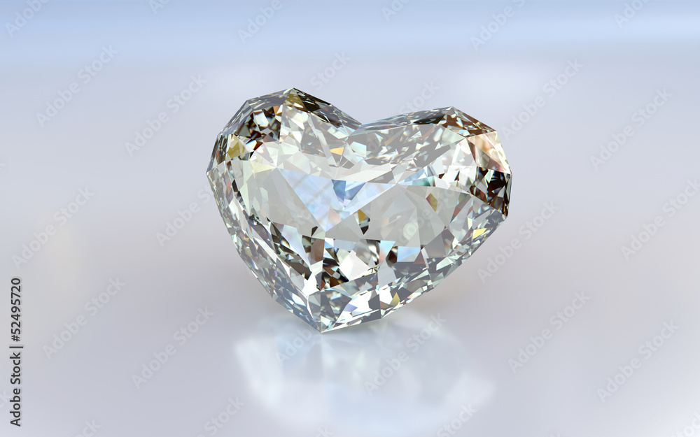 Diamond heart on white background Diamond heart on white background