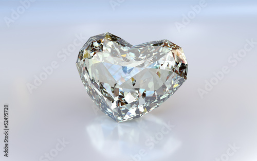 Diamond heart on white background