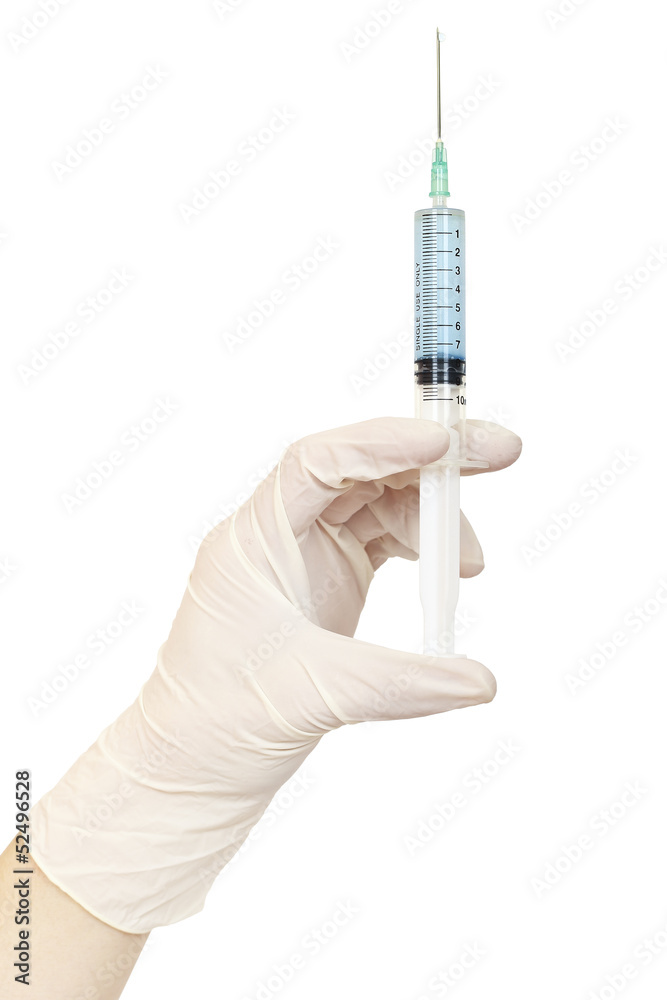 hand with syringe hand with syringe