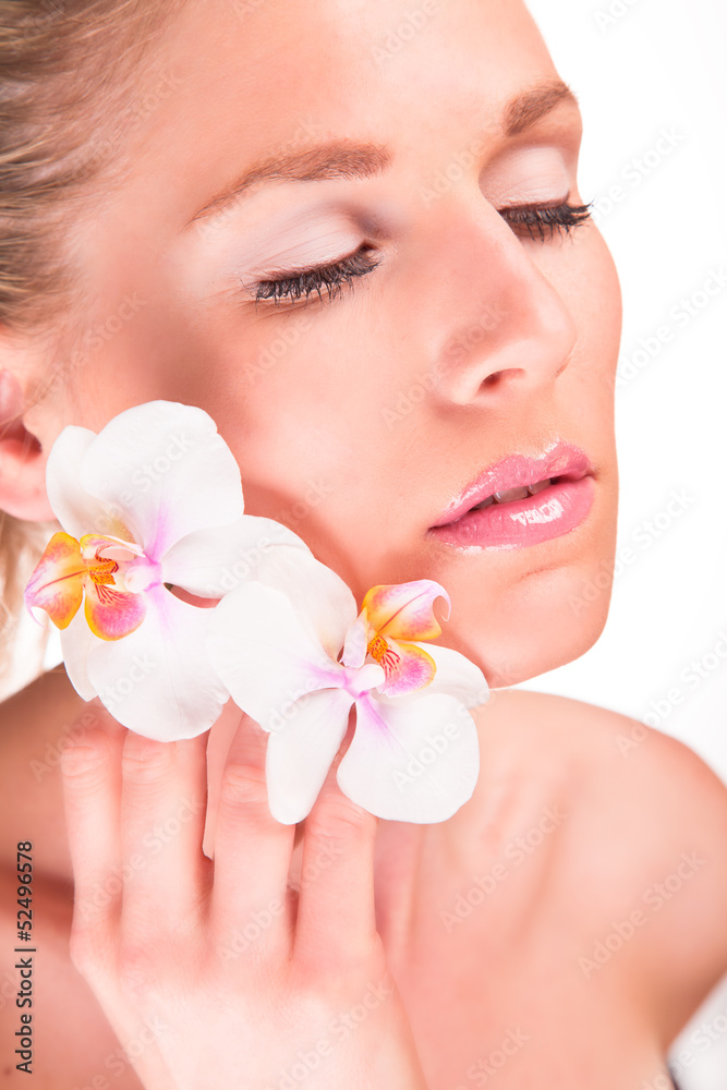 Spa woman. Perfect blond girl. Isolated on white background. Spa woman. Perfect blond girl. Isolated on white background.