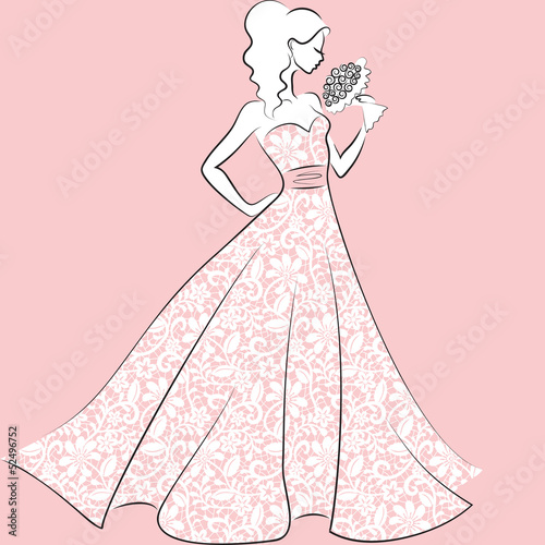 bride in lace wedding dress