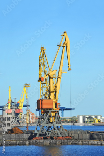 Wallpaper Mural Port cargo crane over blue sky background Torontodigital.ca